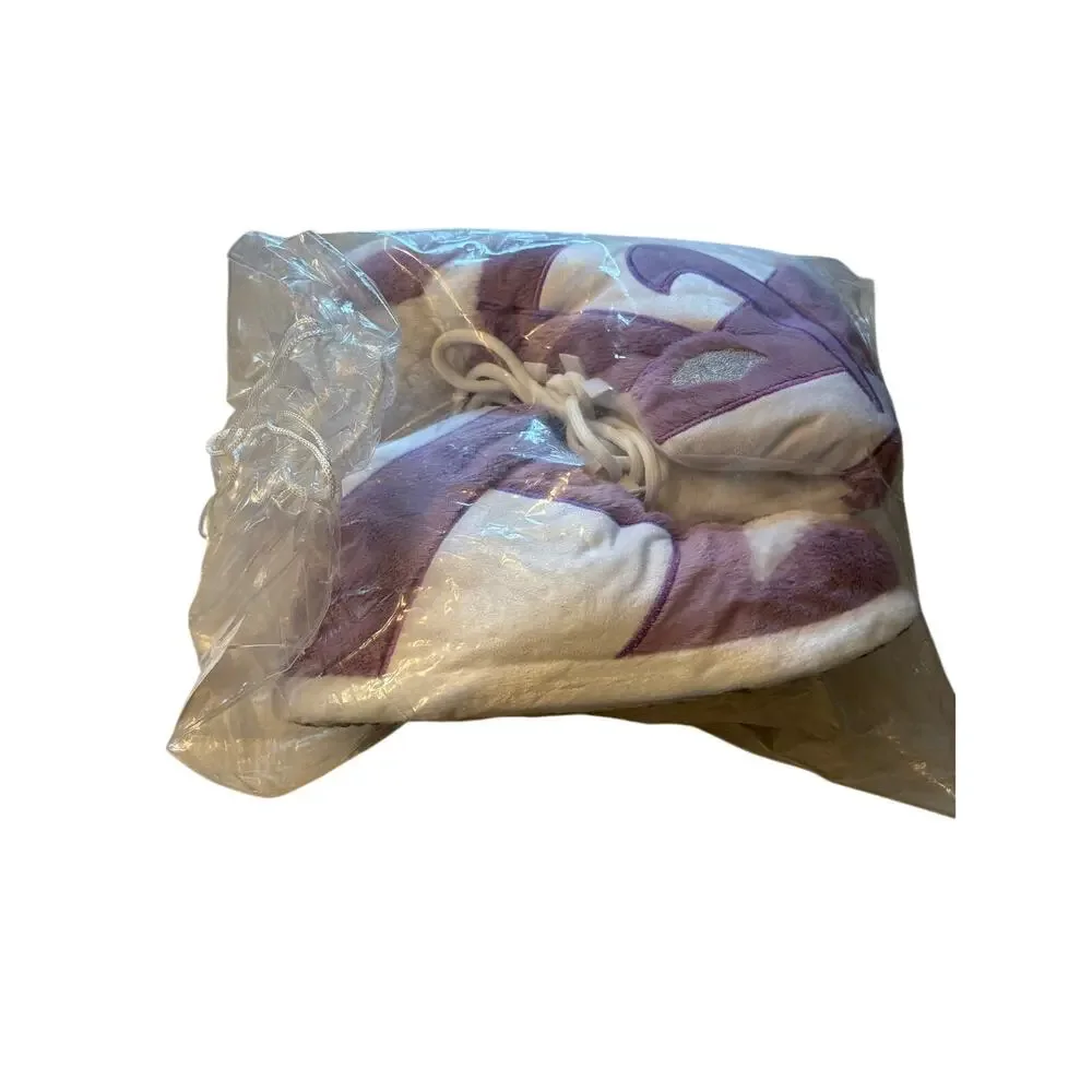 Sneaker Slippers Purple and White Unisex Fits Size 6-13 New with Bag
